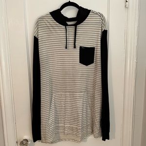 RVCA Mens Lightweight Long Sleeved Striped Hoodie